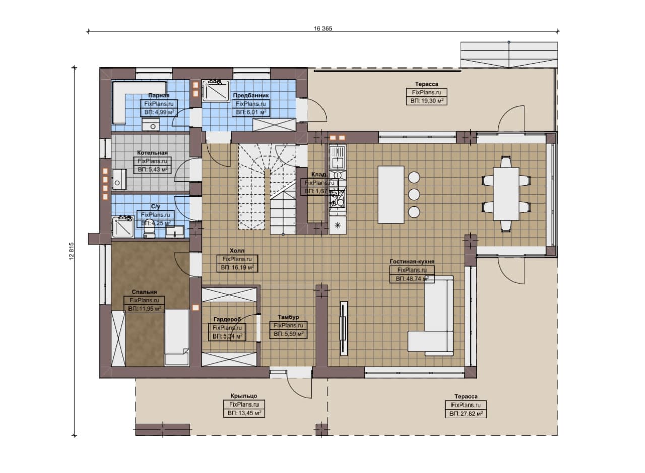 Планировка Двухэтажный дом F-12689